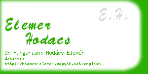 elemer hodacs business card