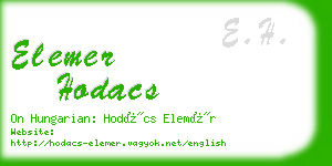 elemer hodacs business card